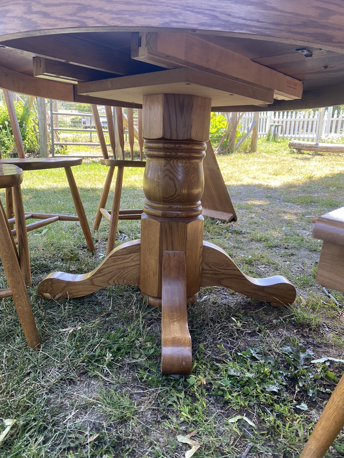 Dining Room Table Set 6 Chairs 2 Leafs