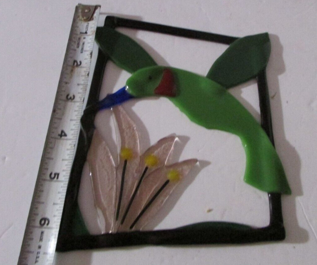 Handcrafted Stained Glass Hummingbird Suncatcher