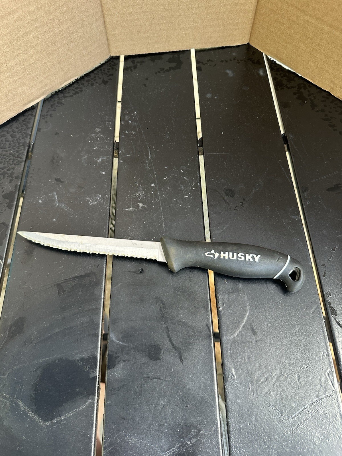 Husky 6 in. Stainless Steel Serrated Blade Insulation Knife