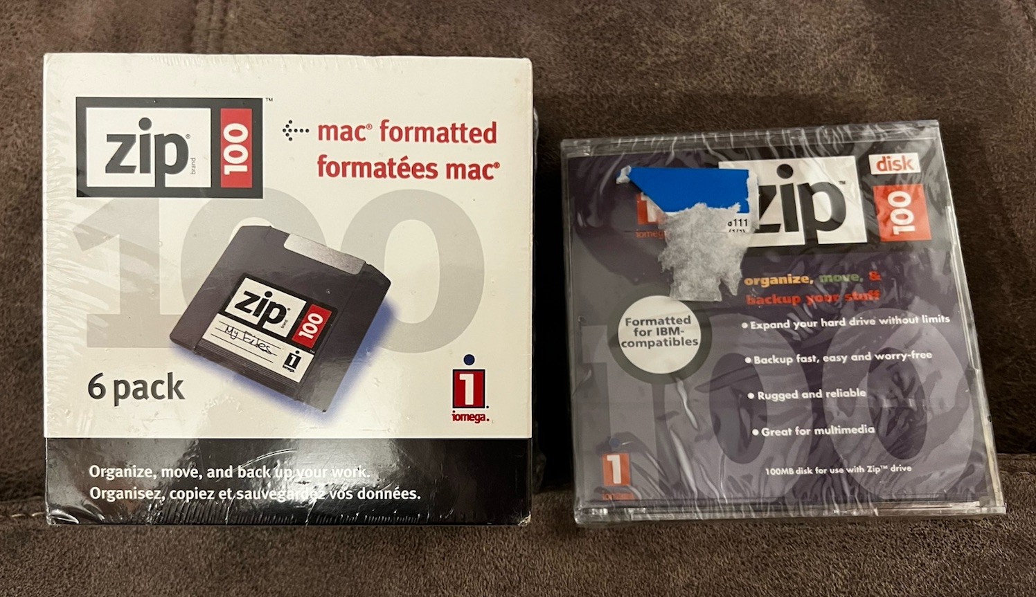 Lot of 7 iomega Zip Disk 100 New (6 Mac Formatted And 1 IBM Compatibles Formated