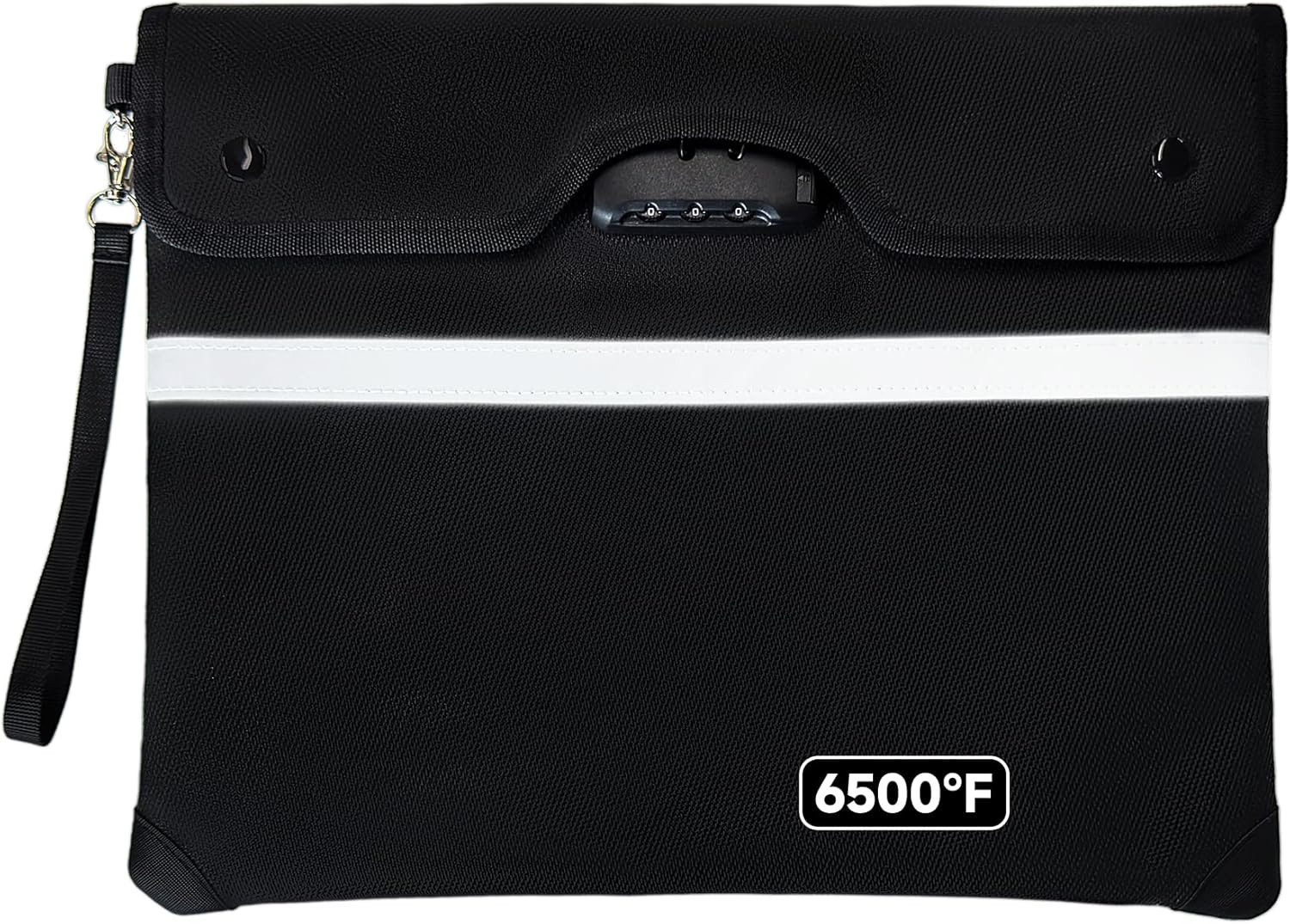 Fireproof Document Bag with Lock, 15X12 in Waterproof for Cash Passport | 9-Laye