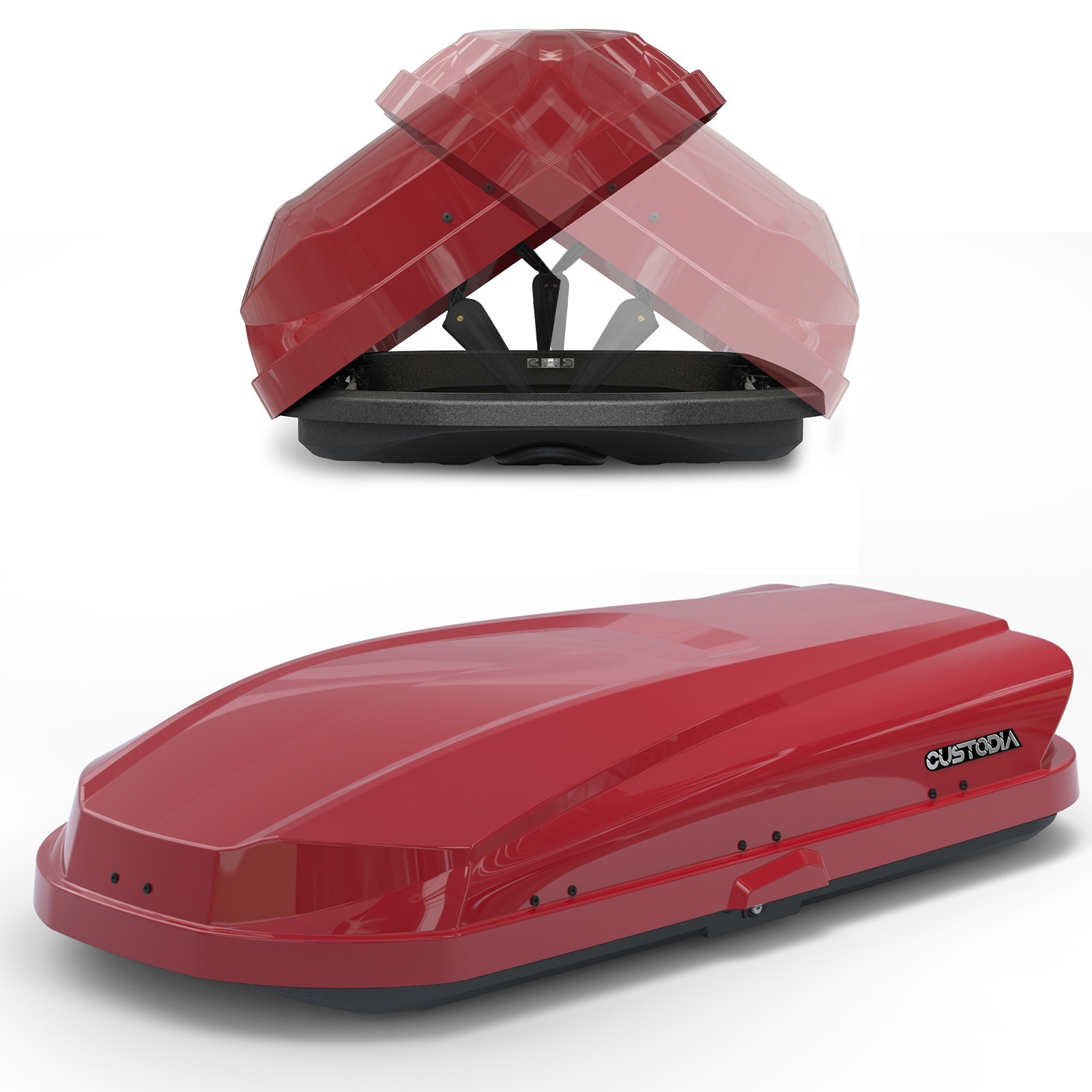 14 ft³ ABS Car Roof Top Box Cargo Luggage Carrier 2 Locks Toolless Install Red
