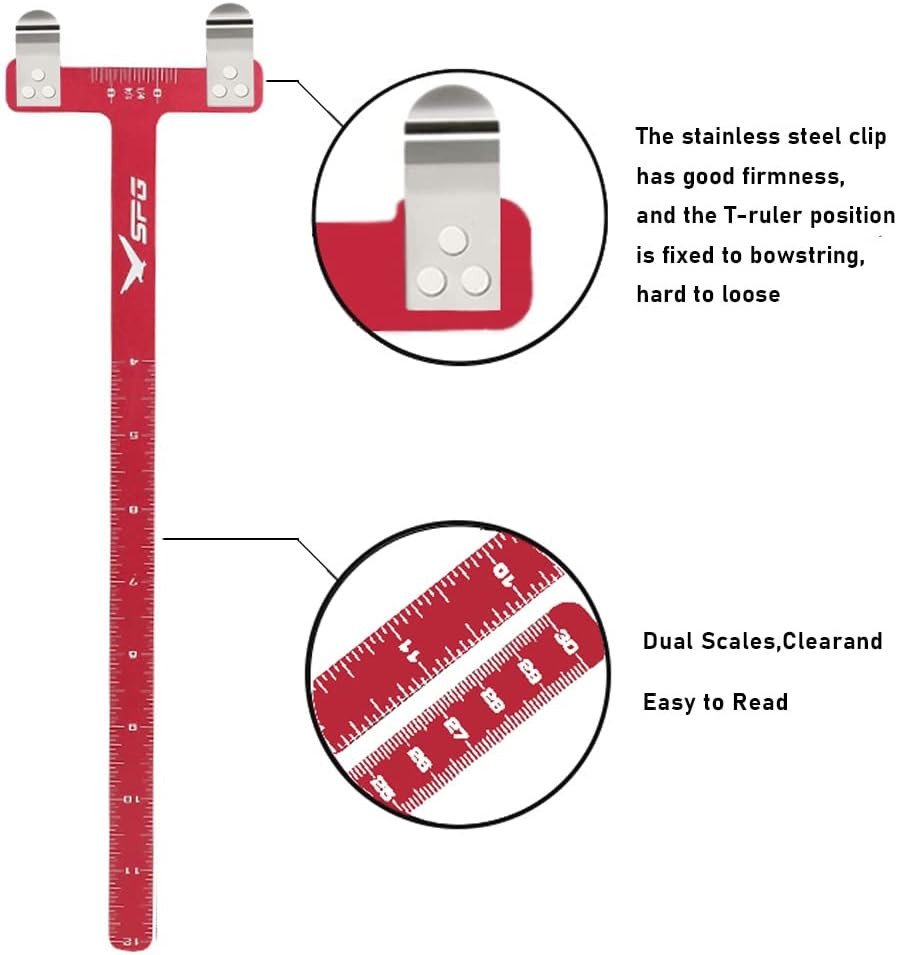 Archery Bow Square T Shape Ruler Measurement Tool Kit for Recurve and Compound B