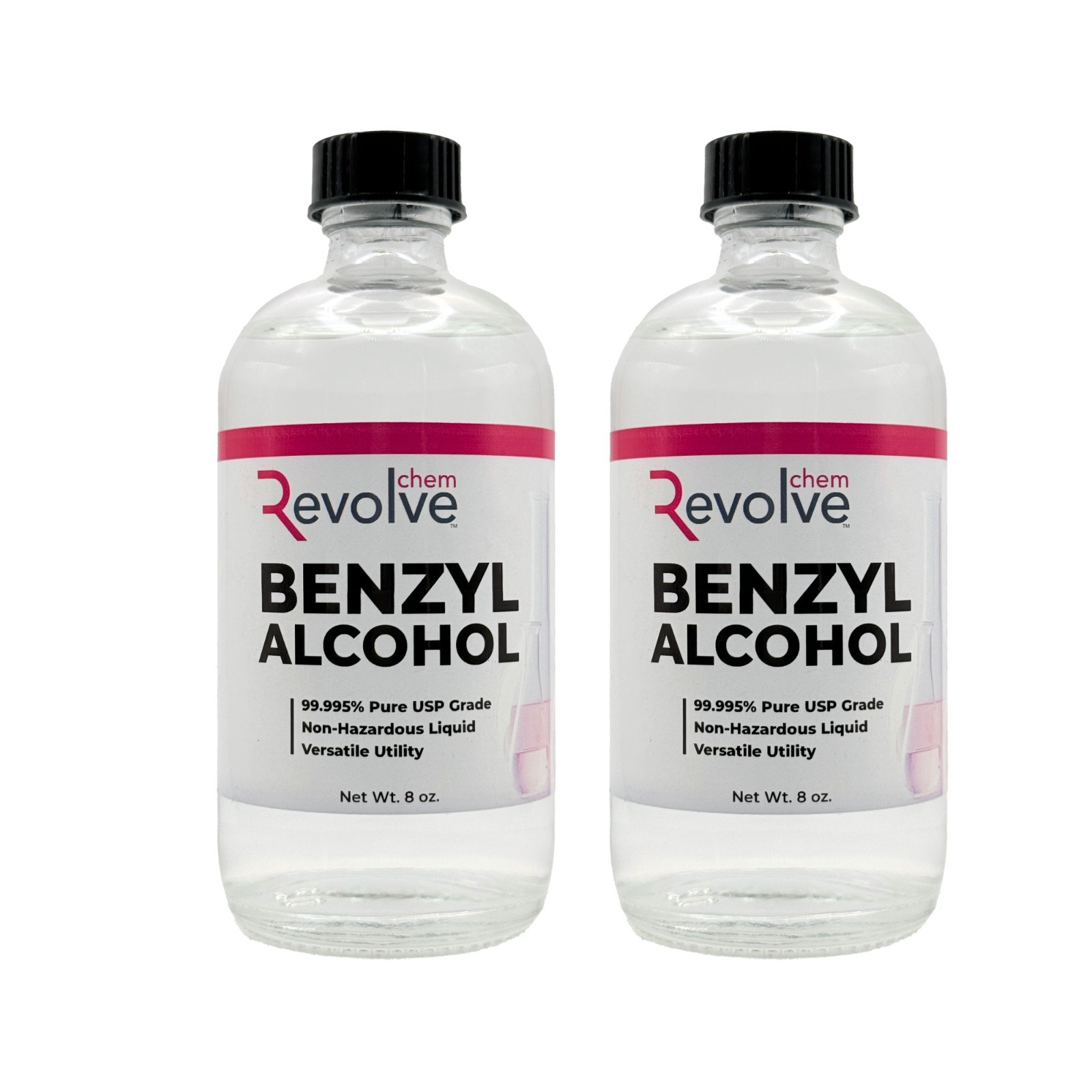 BENZYL ALCOHOL 8 oz. USP Grade in Sterile Glass Bottle 2 pack