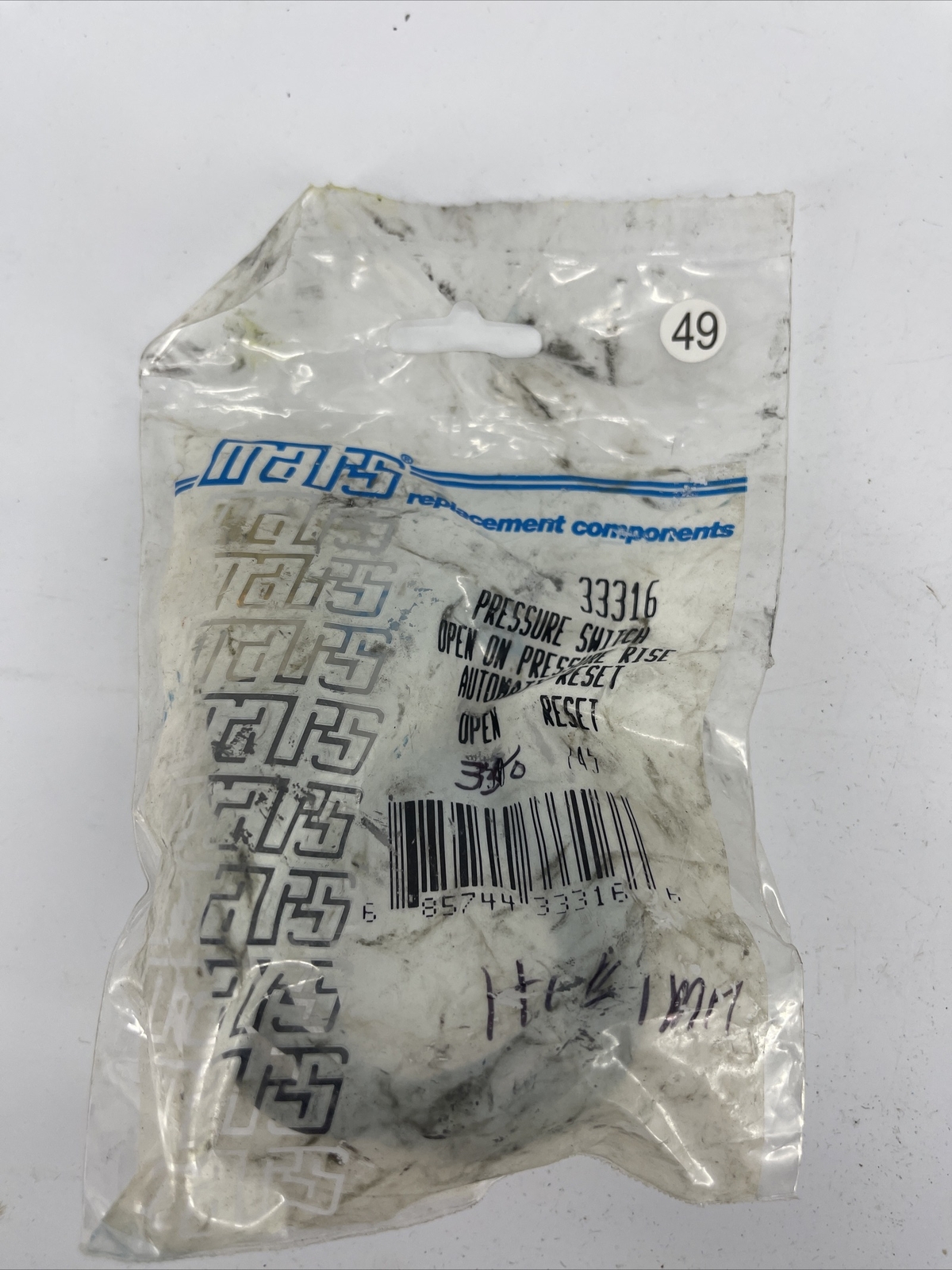 NEW Mars 33316 Pressure Switch Open On Pressure Rise Automatic Reset Open Reset