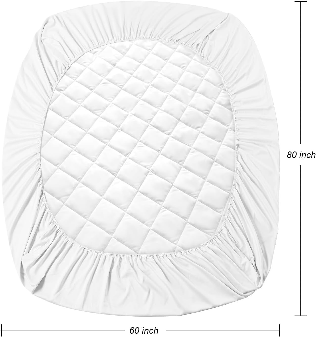 Quilted Mattress Pad Lightweight Yet Substantial Elastic Fitted Mattress Topper