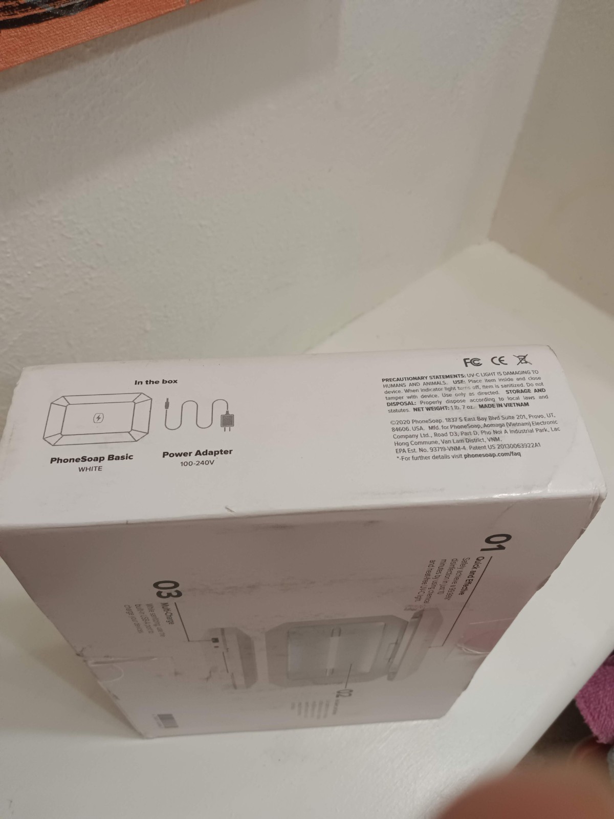 PhoneSoap Basic UV Sanitizer White, NEW