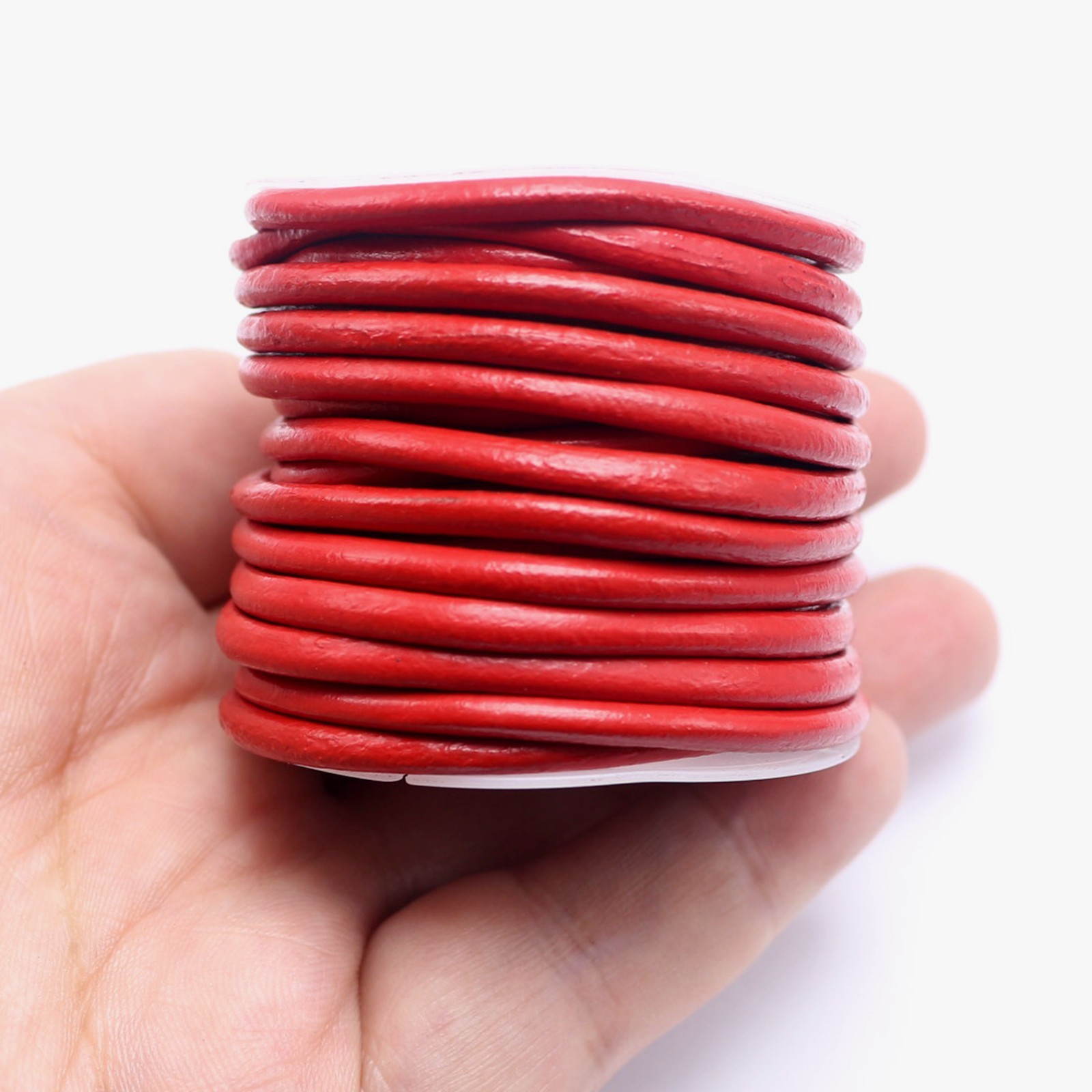5 Yards/Roll Red Genuine Leather Cord - 3mm Round String for Jewelry Making