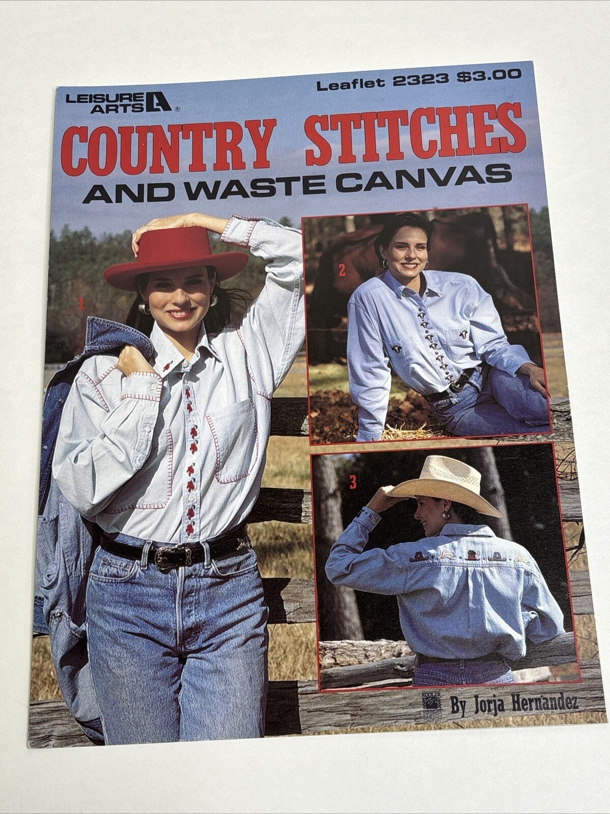 Leisure Arts Country Stitches for Waste Canvas Leaflet 2323 Cross Stitch Pattern