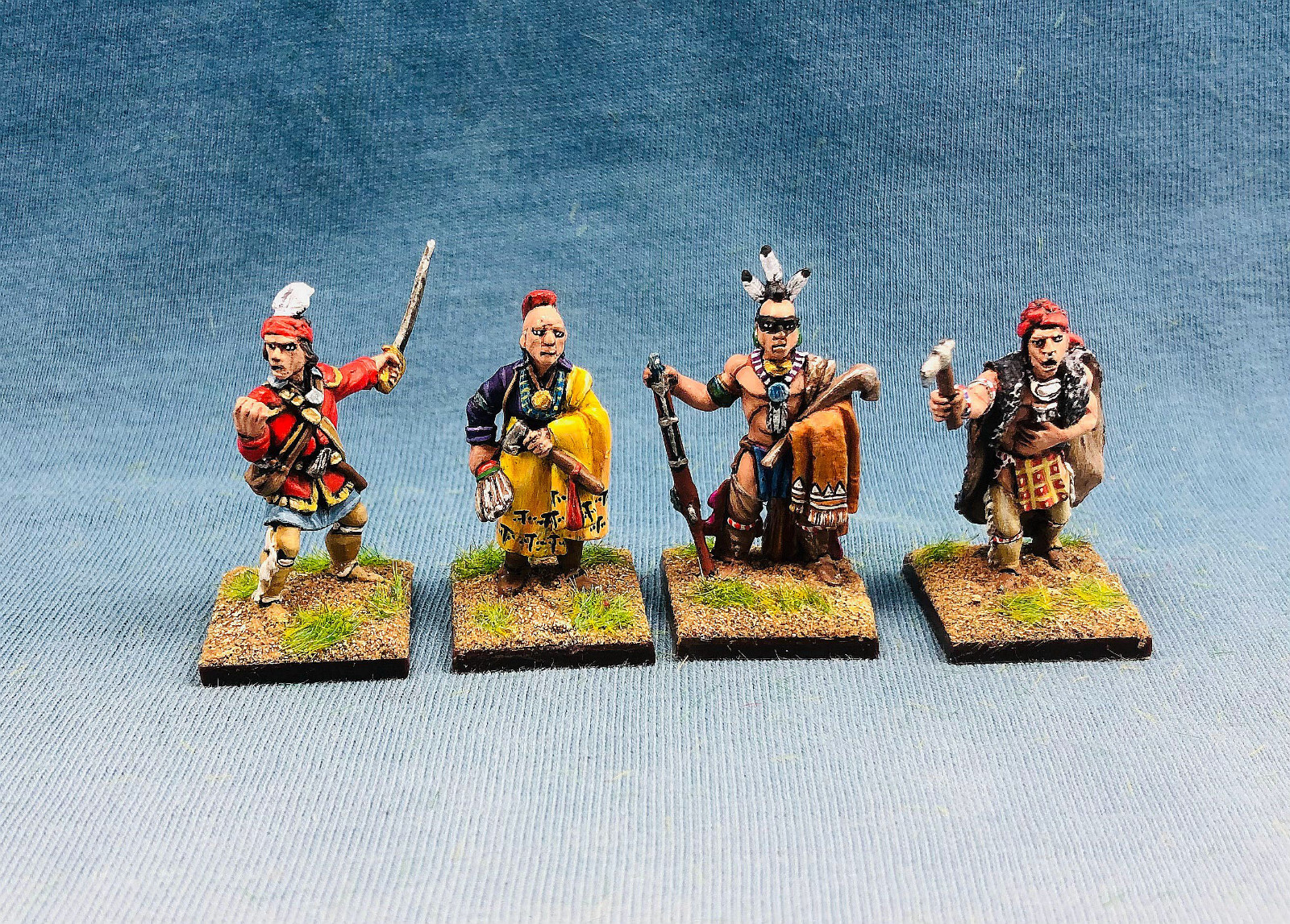 28mm French Indian War FIW Painted 1754-1763 Indian Characters（Indian leaders）