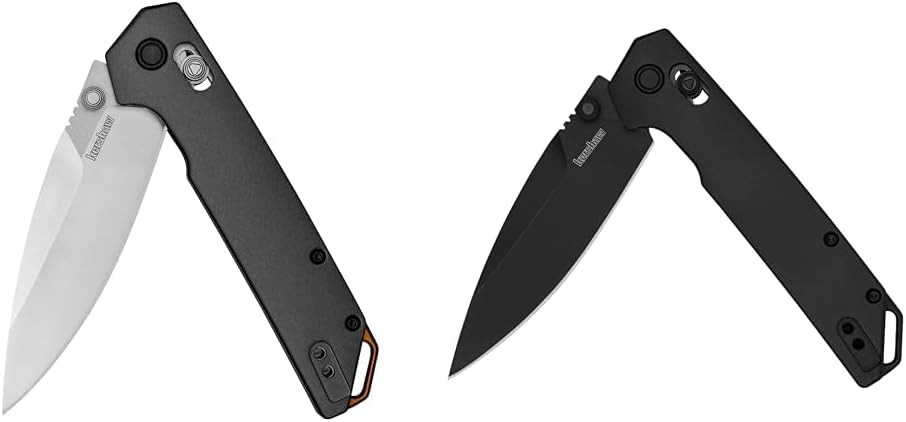 Kershaw 3.4-Inch D2 Steel Iridium Folding Pocket Knives - Gray and Black