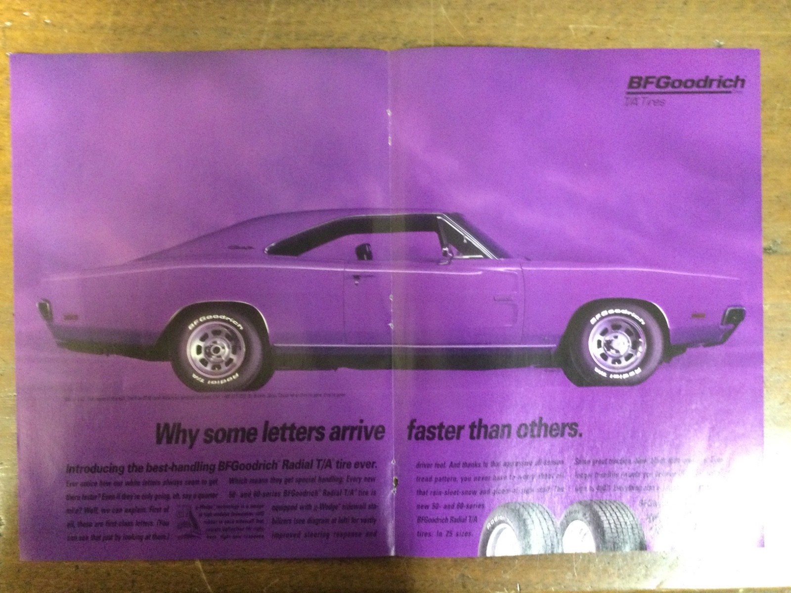 9016 Advertisement BF Goodrich T/A Tires Dodge Charger 2 page 1 piece