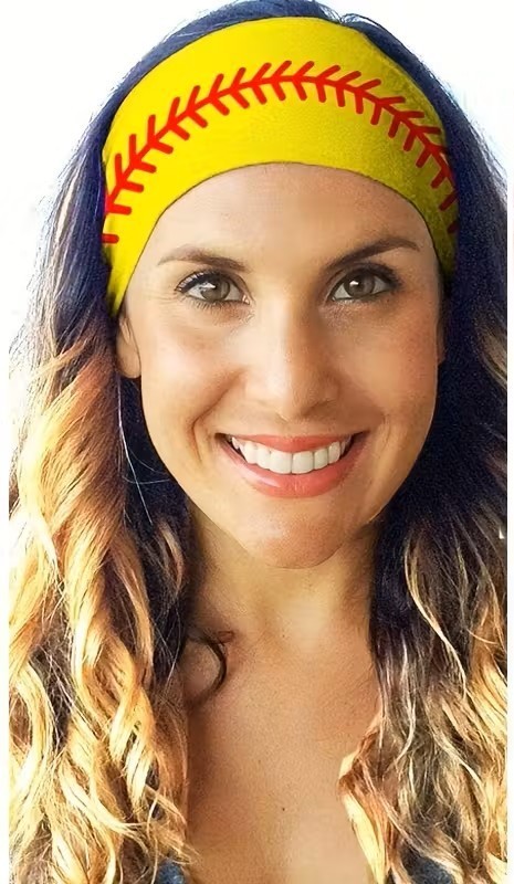 Softball Pattern Headband - Girls Fastpitch Sports Hairband - Non-Slip - NEW