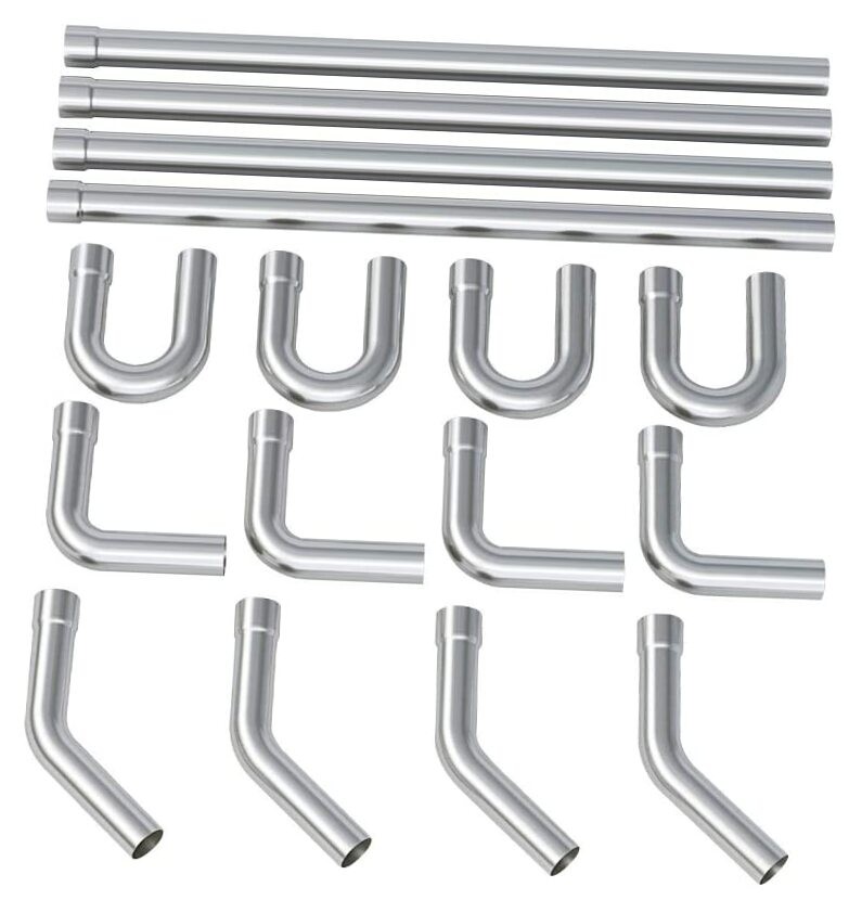 Mandrel Bends 16 Pcs, 2.5 Inches 304 DIY 2.5inch Mixed 16PCS Stainless Steel