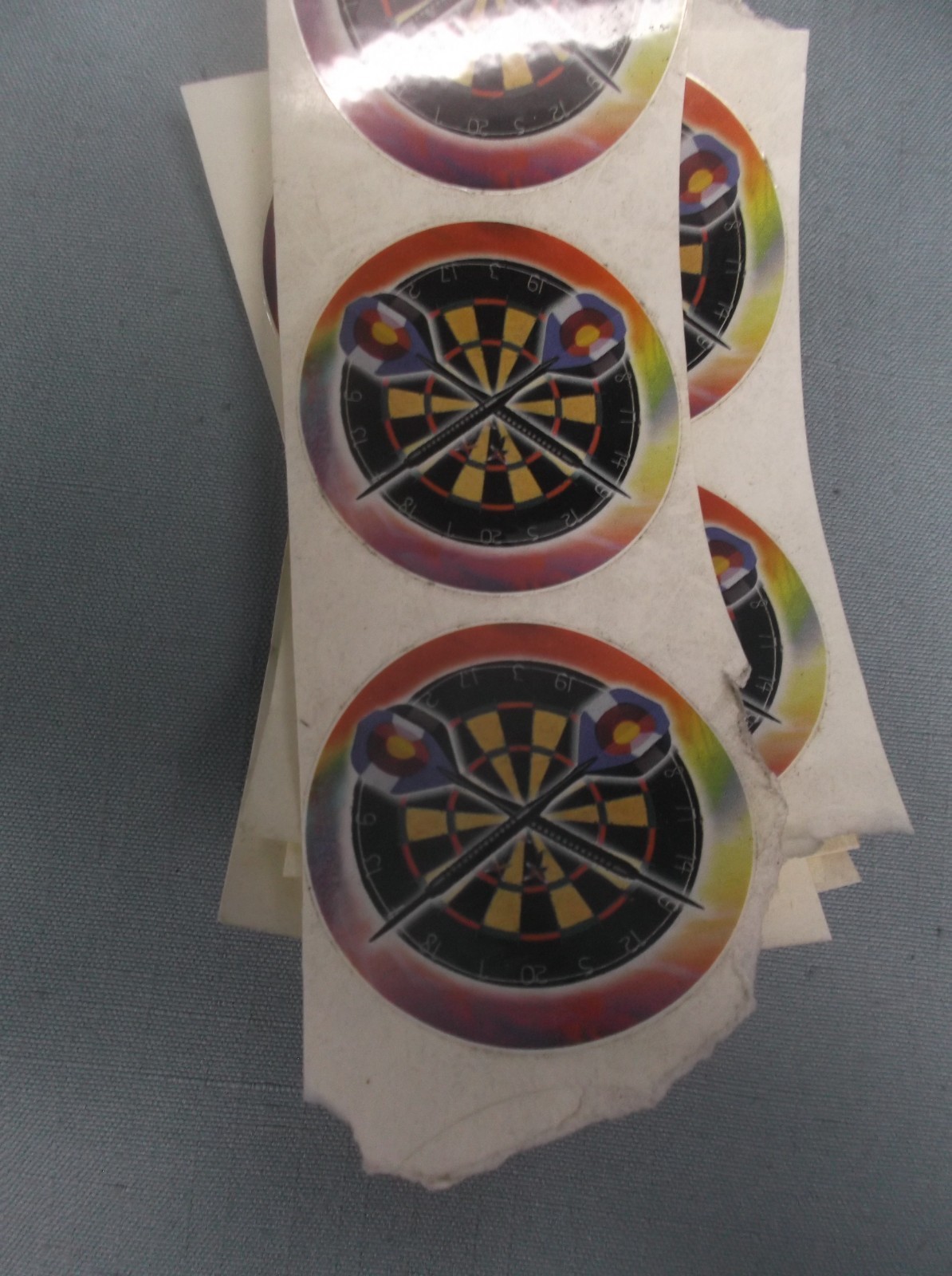 lot of 29 trophy parts crossed darts with board full color 2" diameter insert