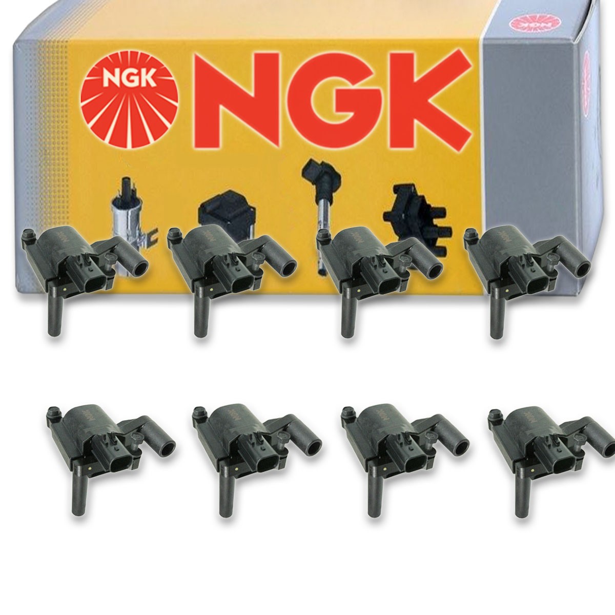 8 pcs NGK Ignition Coil for 2005 Jeep Grand Cherokee 5.7L V8 - Spark Plug wh