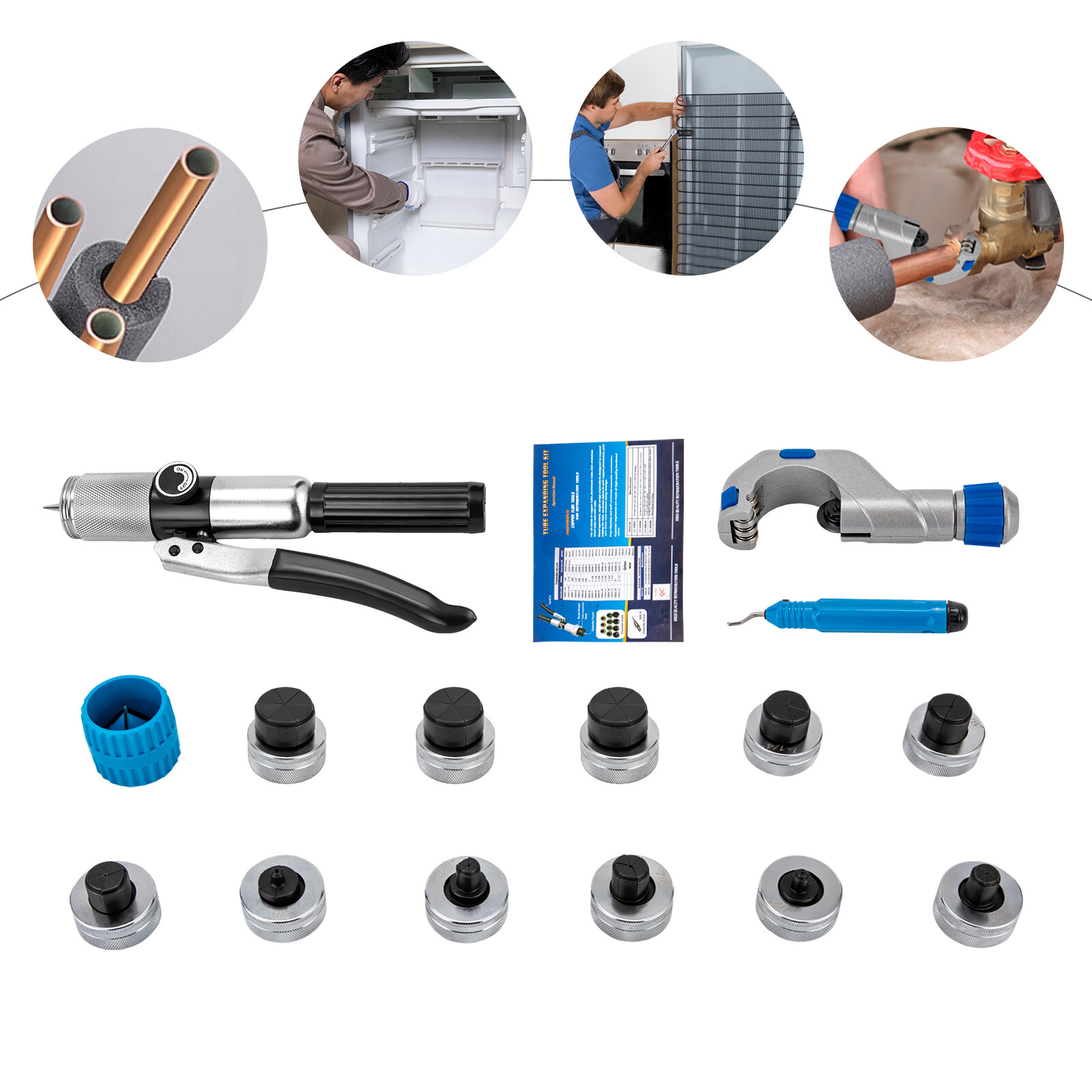 Hydraulic Expander Tool Kit Tube Cutter Expanding Copper Tube Expander 10mm-42mm