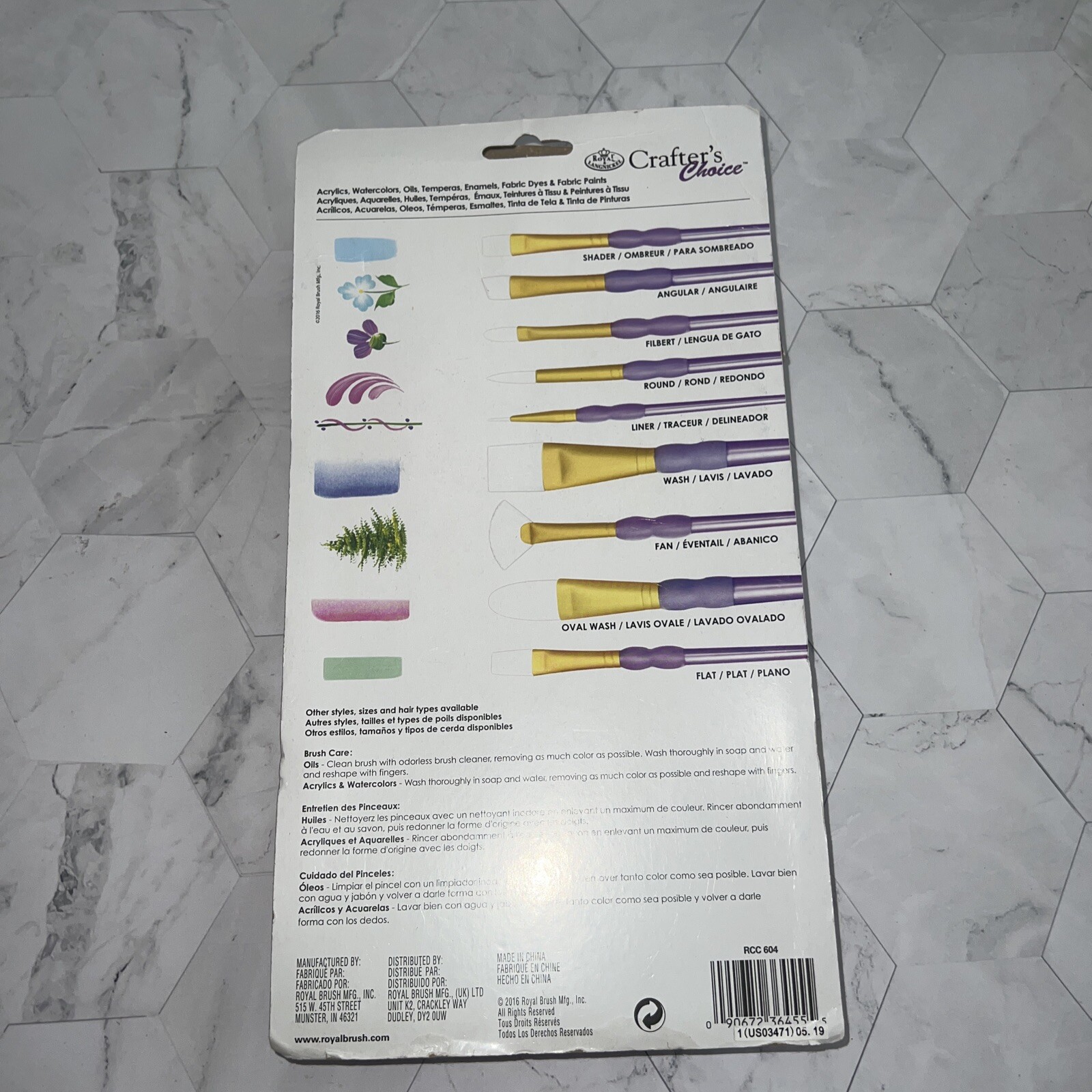 Crafter's Choice White Taklon Brush Value Set-15/Pkg -RCC604