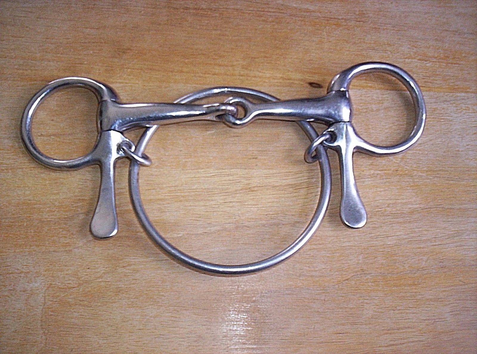 Used Stainless Dexter Half Cheek Snaffle Ring Bit  Racing Bit  5" Mouth