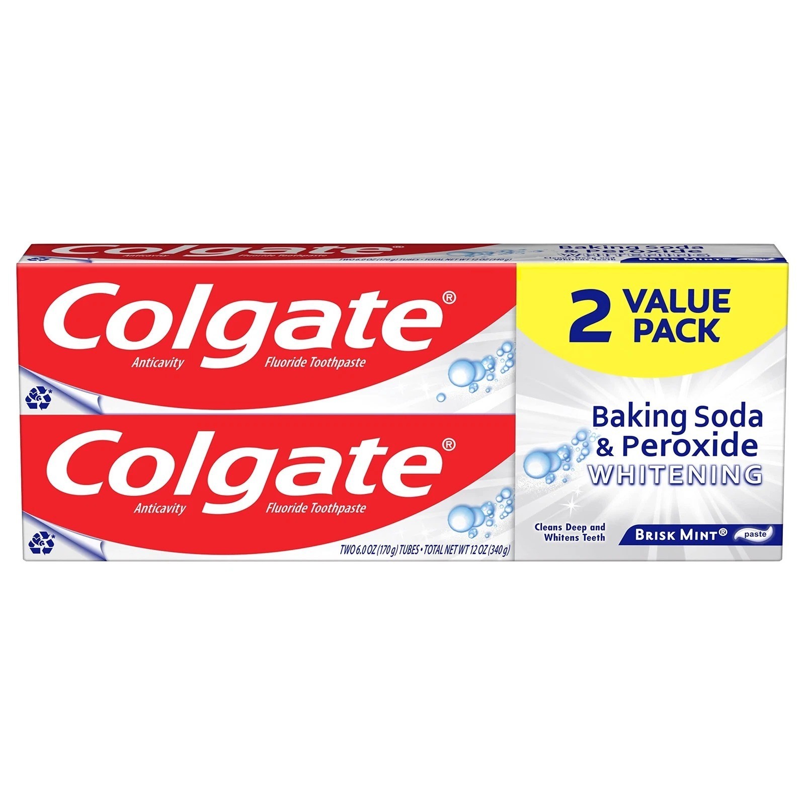 NEW Colgate Baking Soda and Peroxide Toothpaste Teeth 6 Oz Tube 2 Pack