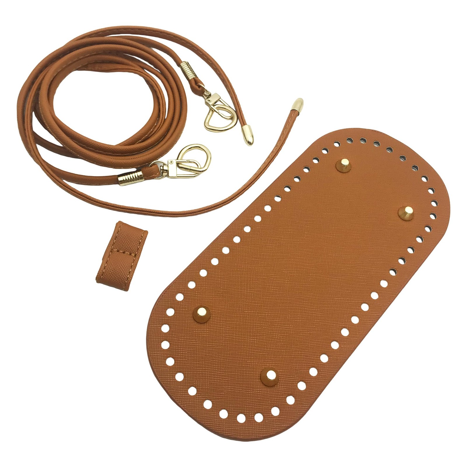 PU Leather Crochet Bag Base Oval Shaper Bottom Pads with Crossbody Replacemen...