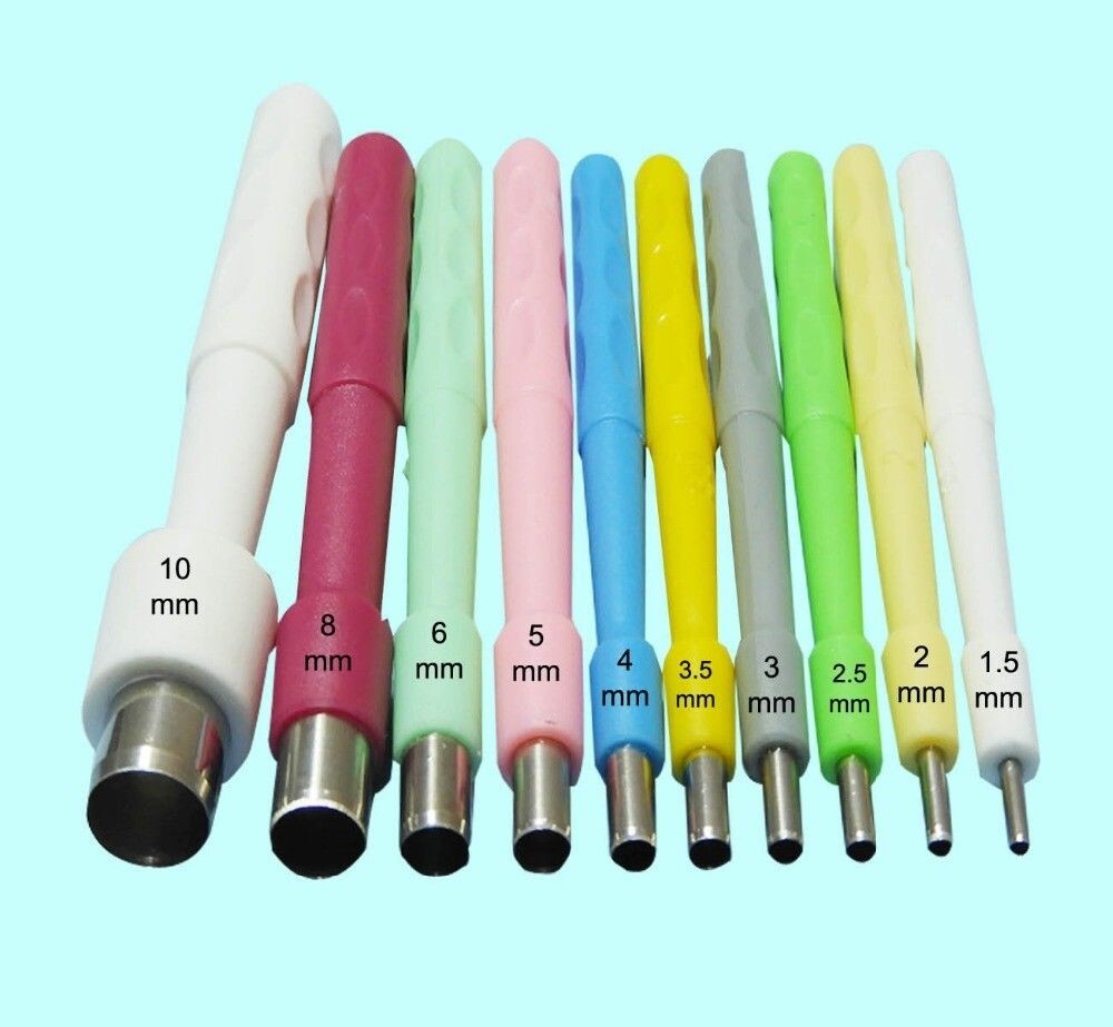 10pc/Box Biopsy Punch Disposable Sterile Dermal Pierce Sealed Punches Tools