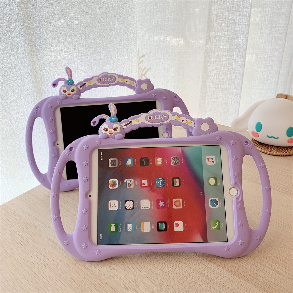 For iPad 5 6 7 8 9 10th Gen 10.2 Air 1 2 3 4 Mini Pro11 Rabbit Pokemon Kids Case