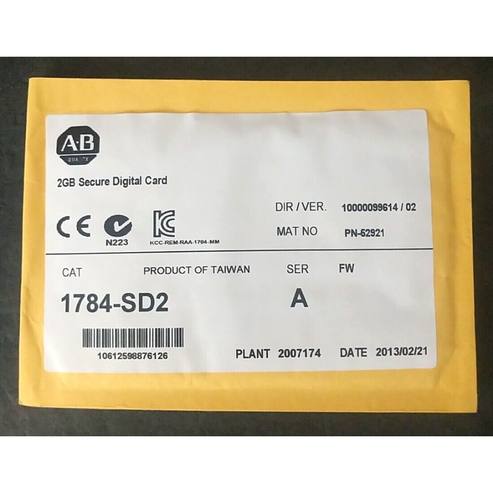 Allen-Bradley 1784-SD2 Secure Digital Memory Card 2GB AB 1784SD2 New Sealed