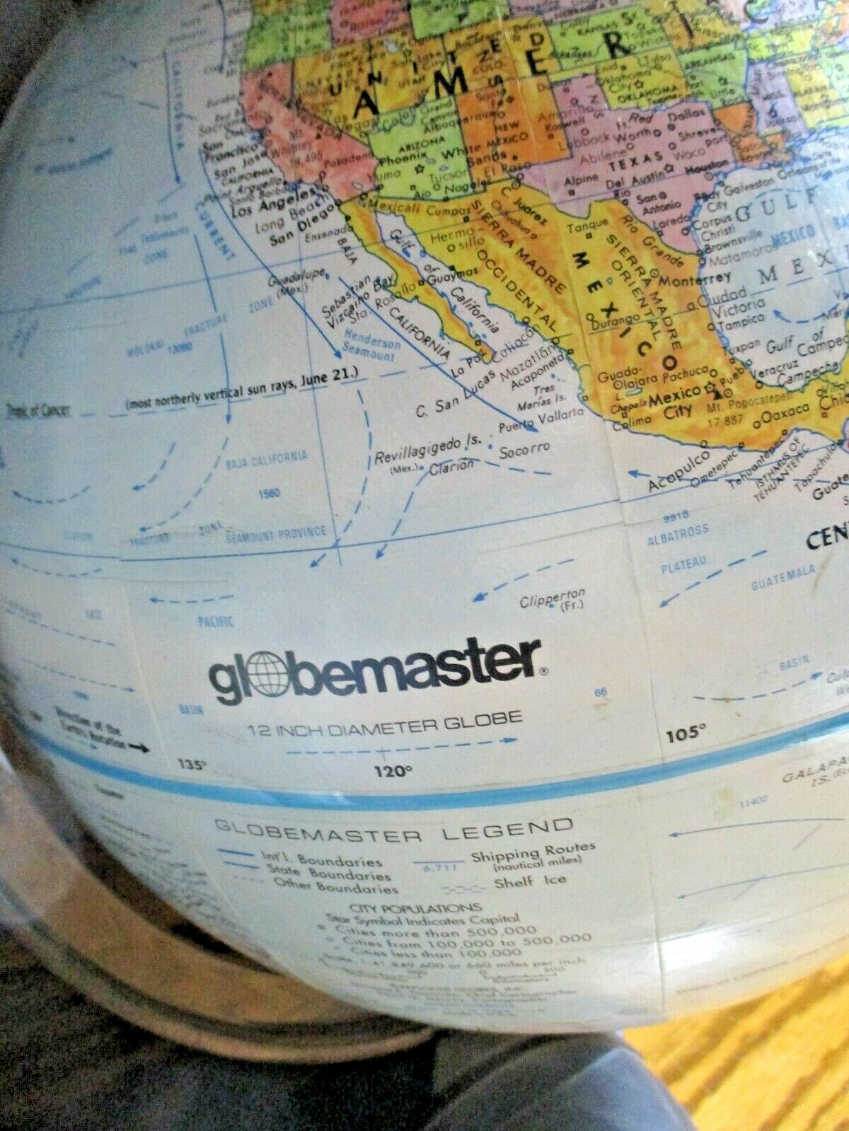 Globemaster World Globe 12" Diameter~ Plastic Base Rotates- Homeschooling Box