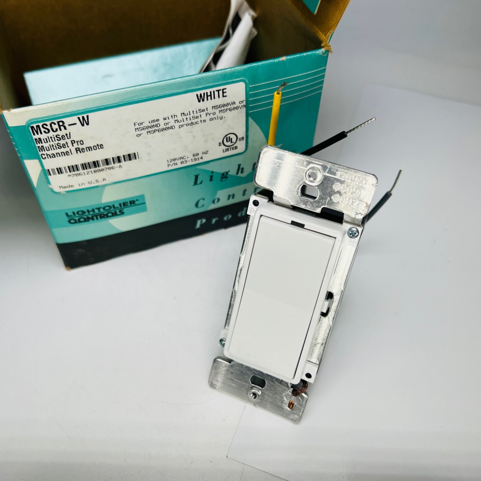 Lightolier MutiSet Pro Channel Remote MSCR-W - White - NEW