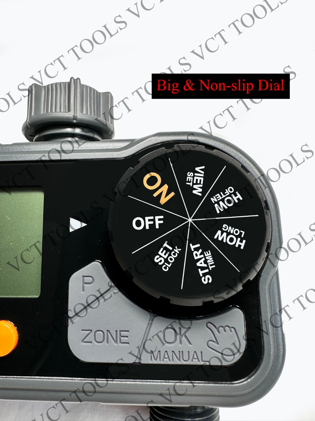 VCT Sprinkler Timer 2 Zone Outdoor Garden Water Hose Timer Big Screen