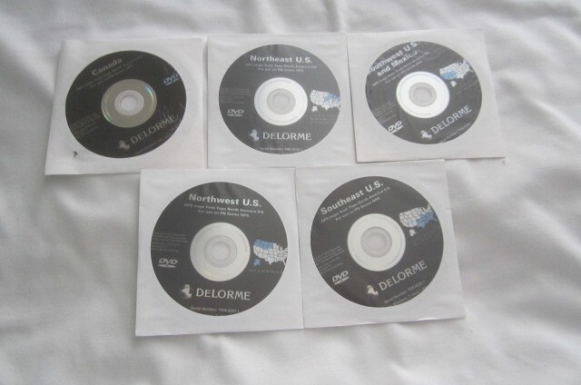 Preowned Lot of 5 DELORME CD's with Maps (?) of Canada and the United States