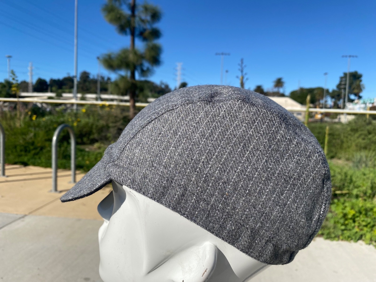 Wool cycling cap color gray HANDMADE IN USA