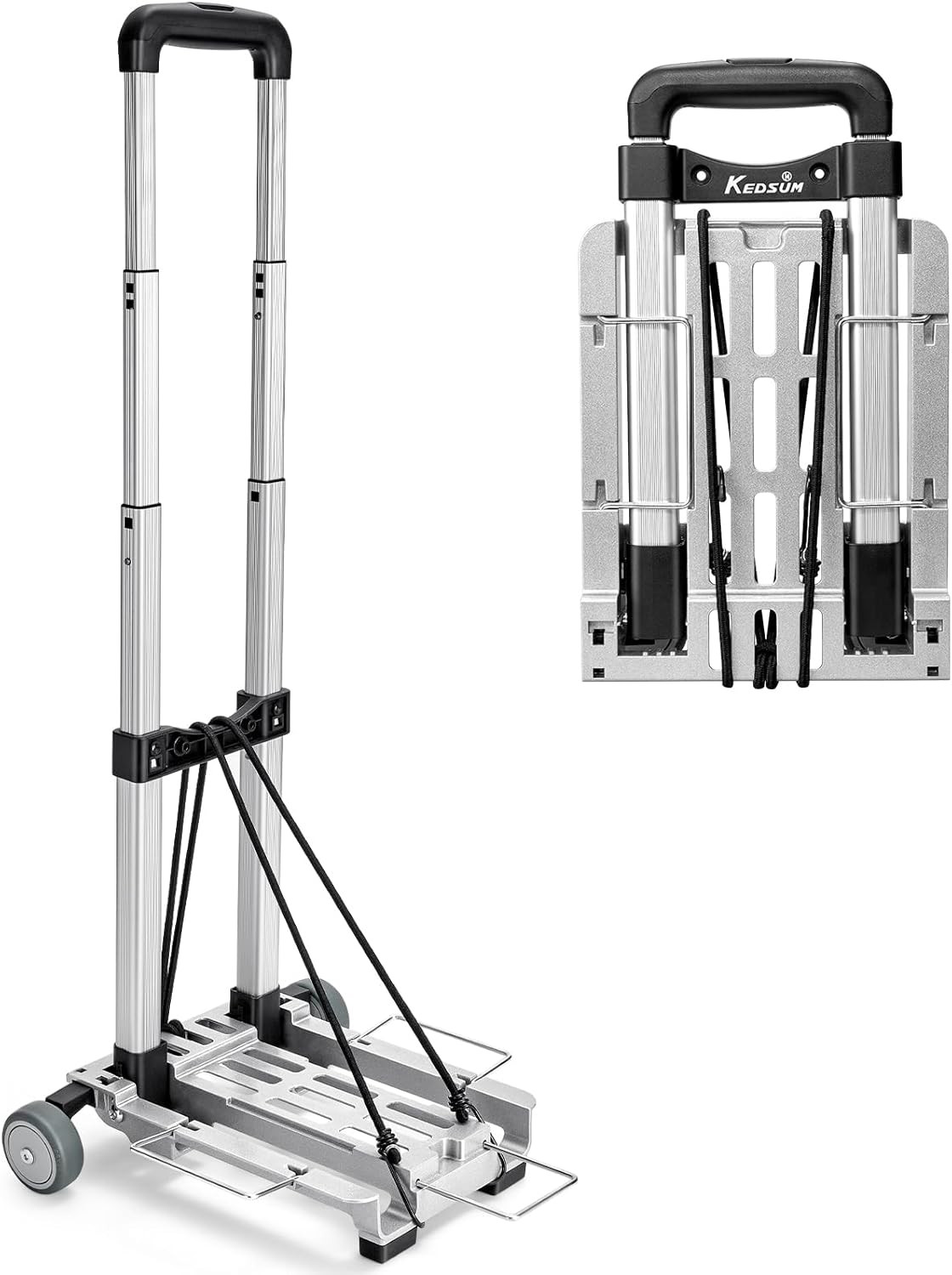 Carrito de Equipaje Plegable de Aluminio de 120 lbs Base Expandible Lightweight