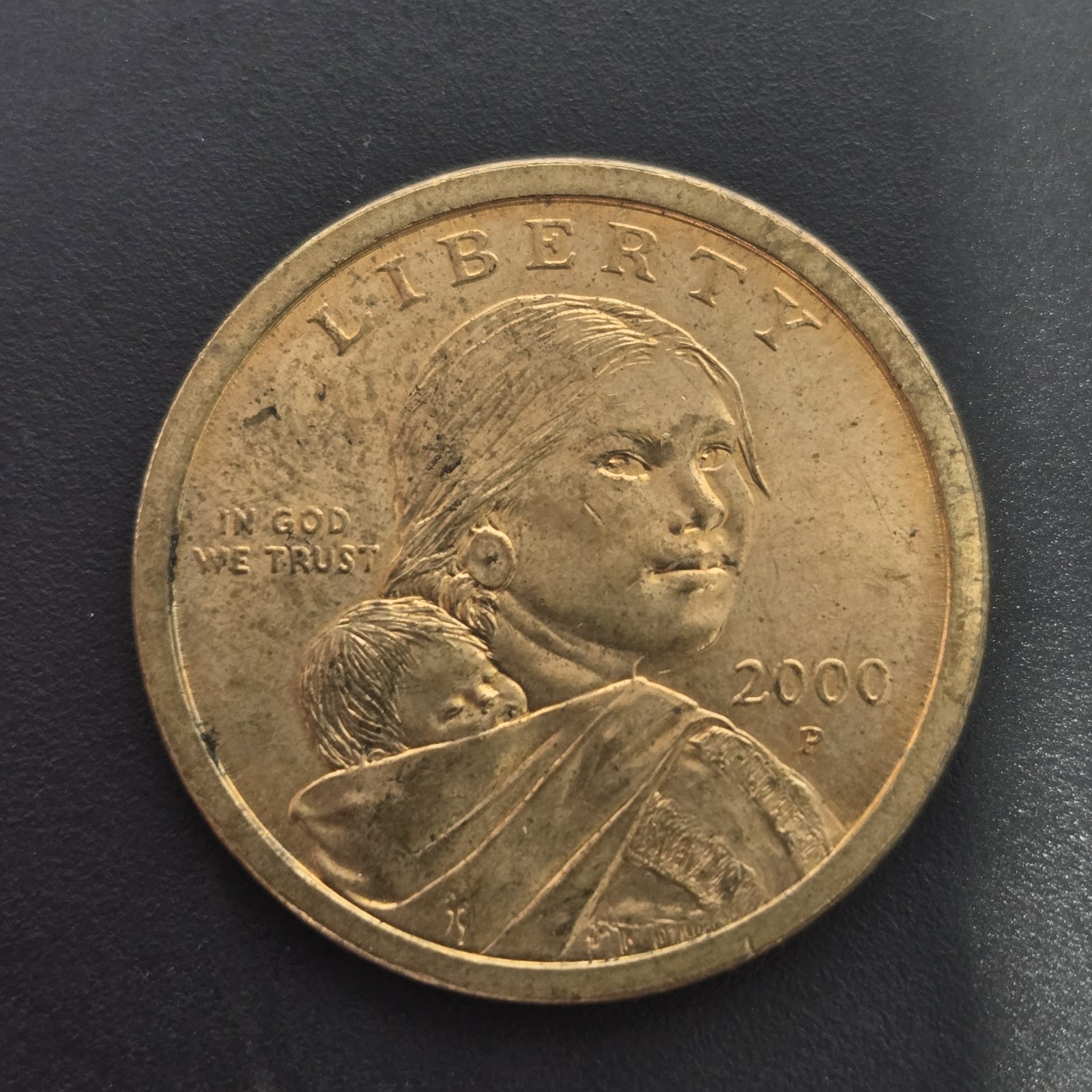 2000 P Sacagawea One Dollar Coin Liberty Flying Eagle United States Of America