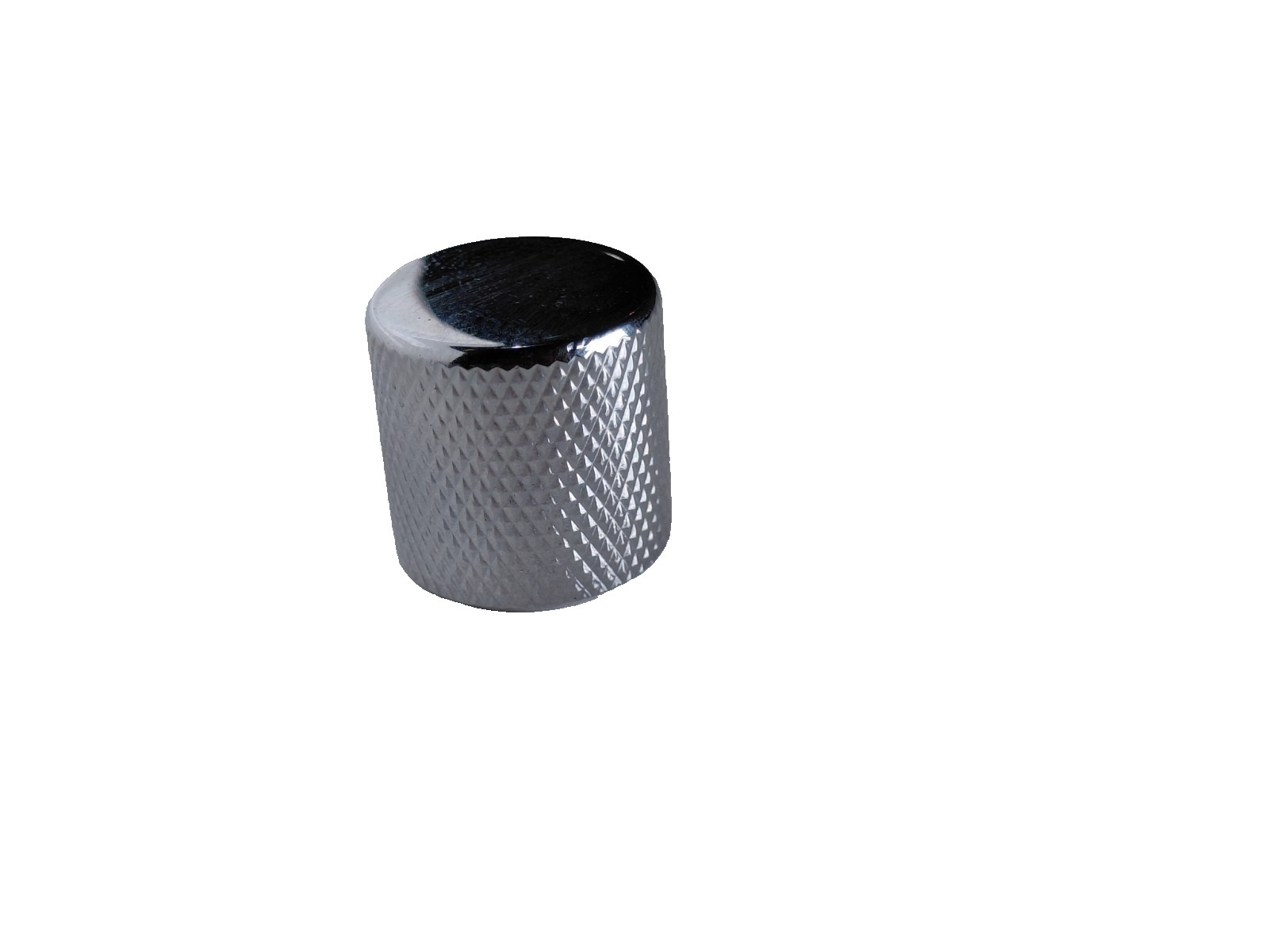 Chrome Flat Top Barrel Guitar Knobs - Fits 5.9 mm Spline Pots