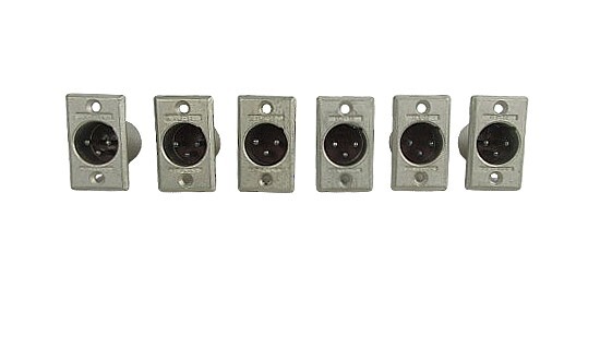 ITT Cannon XLR-3-32 Male Panel Mt Connector , Set of 6 - New, Free Shipping