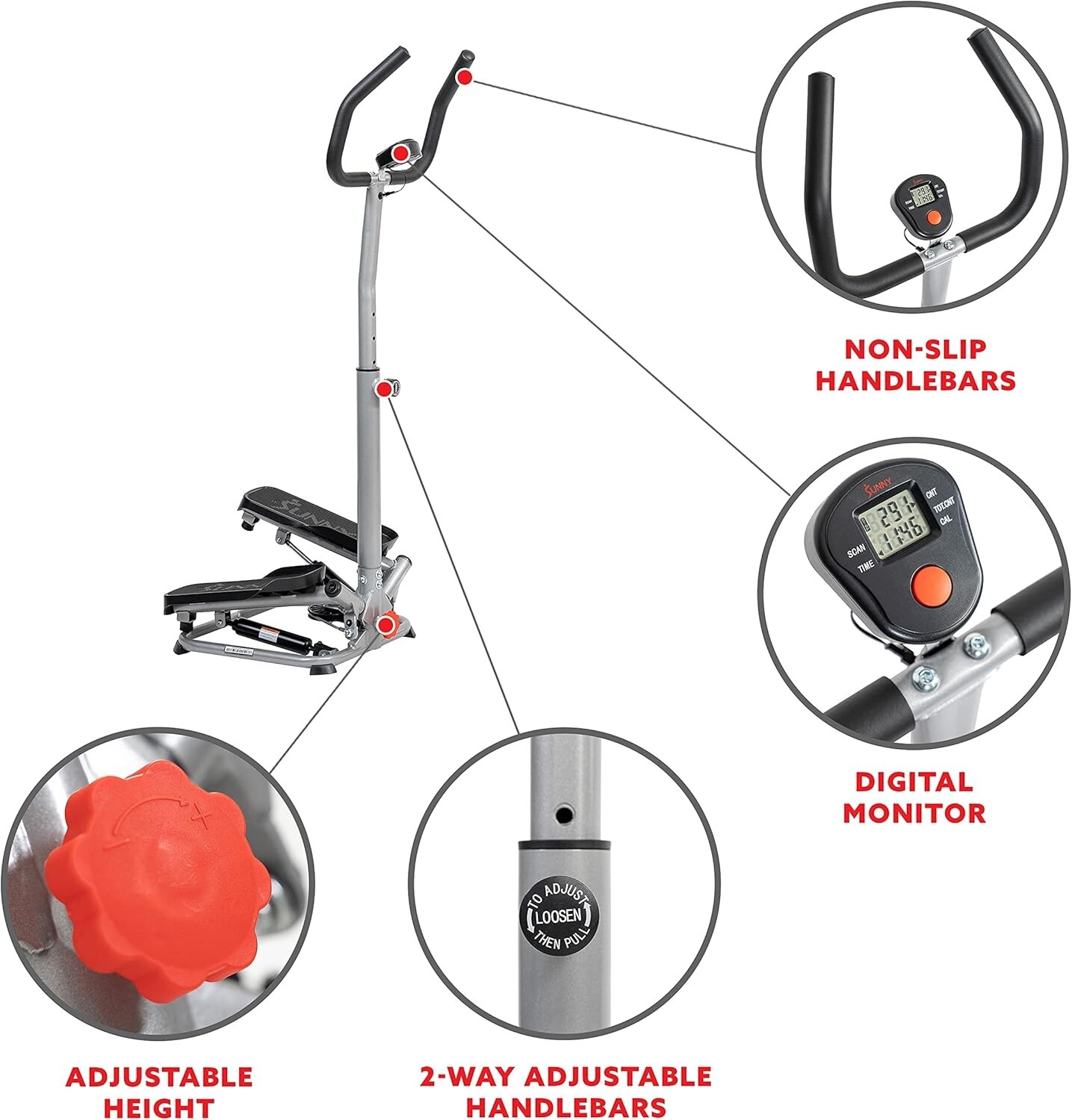 Advanced Cardio Climber Step Machine with Adjustable Height and App Support
