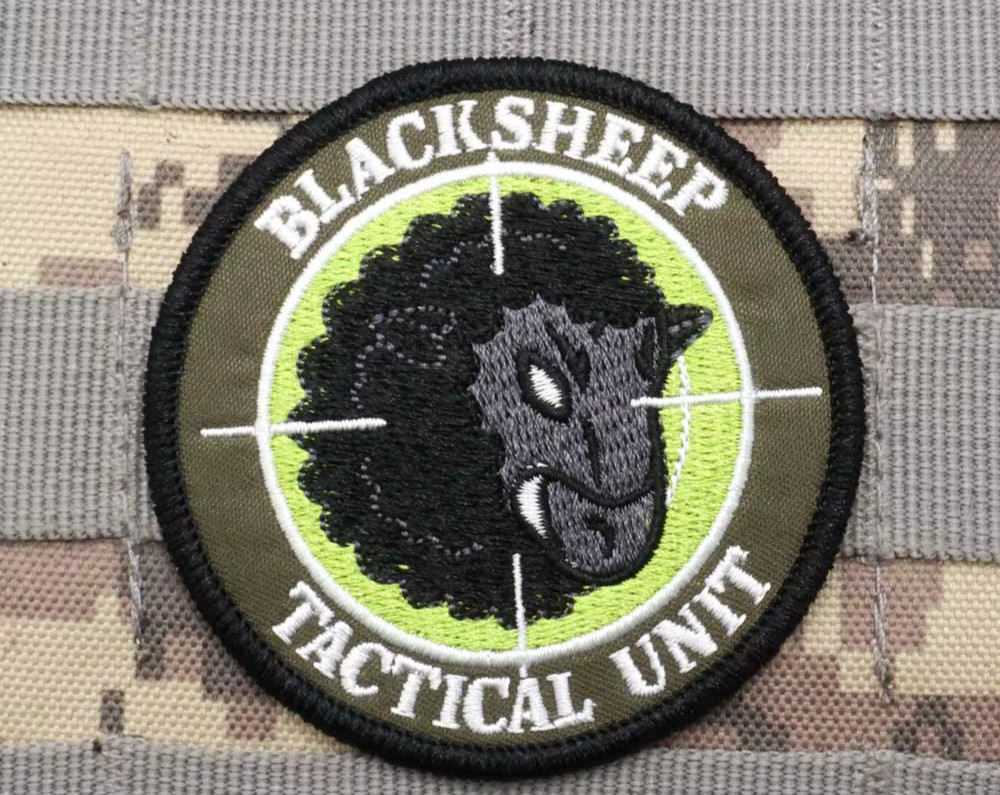 STRIKING BLACK SHEEP TACTICAL UNIT EMBROIDERED IRON-ON PATCH...