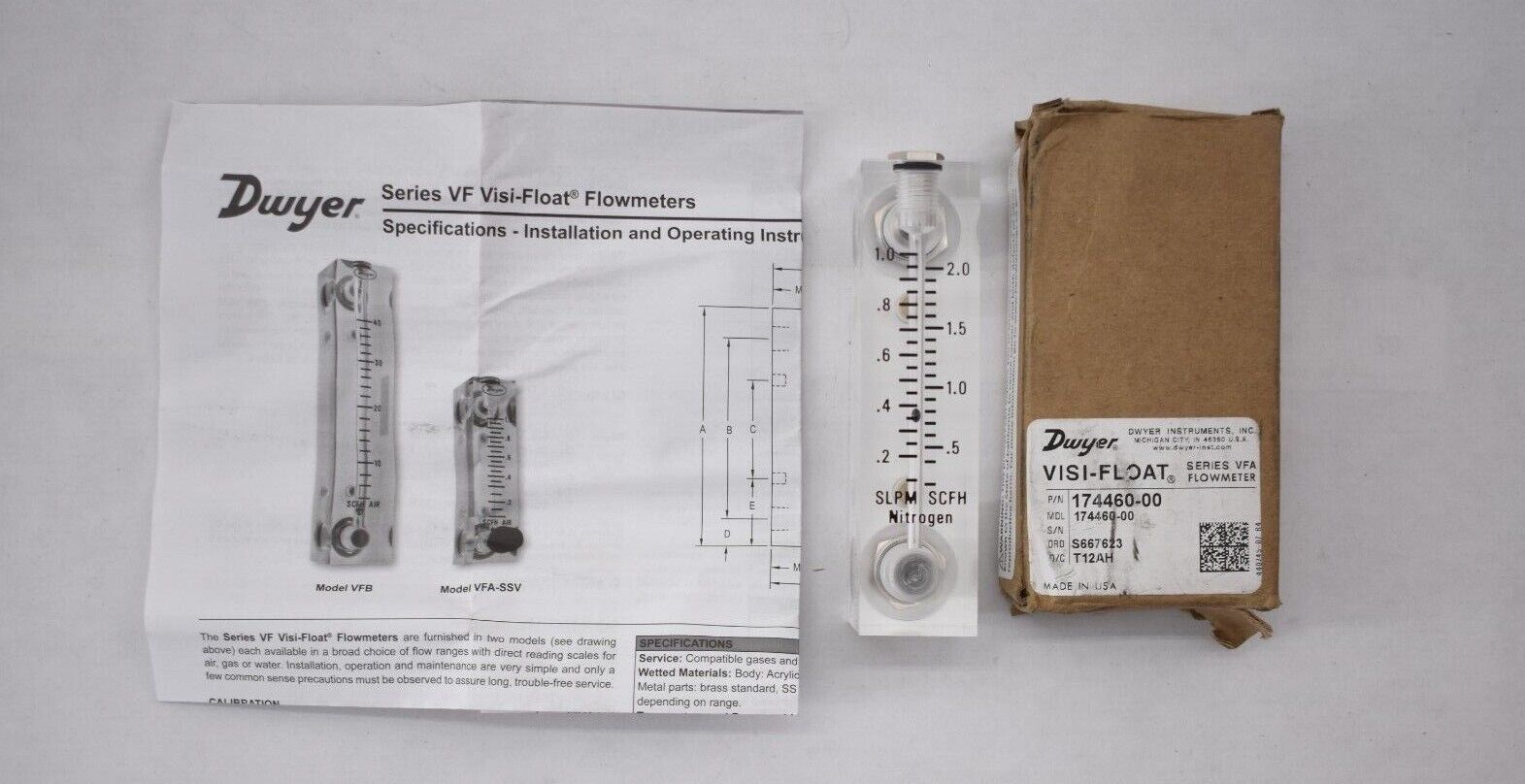 Dwyer Instruments Series VF Visi-Float Flow Meters 174460.00 Nickel Plated