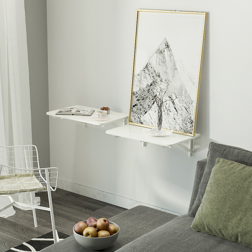 Wall Mounted Table Folding 60x40cm Floating Laptop Desk Fold-Down Work