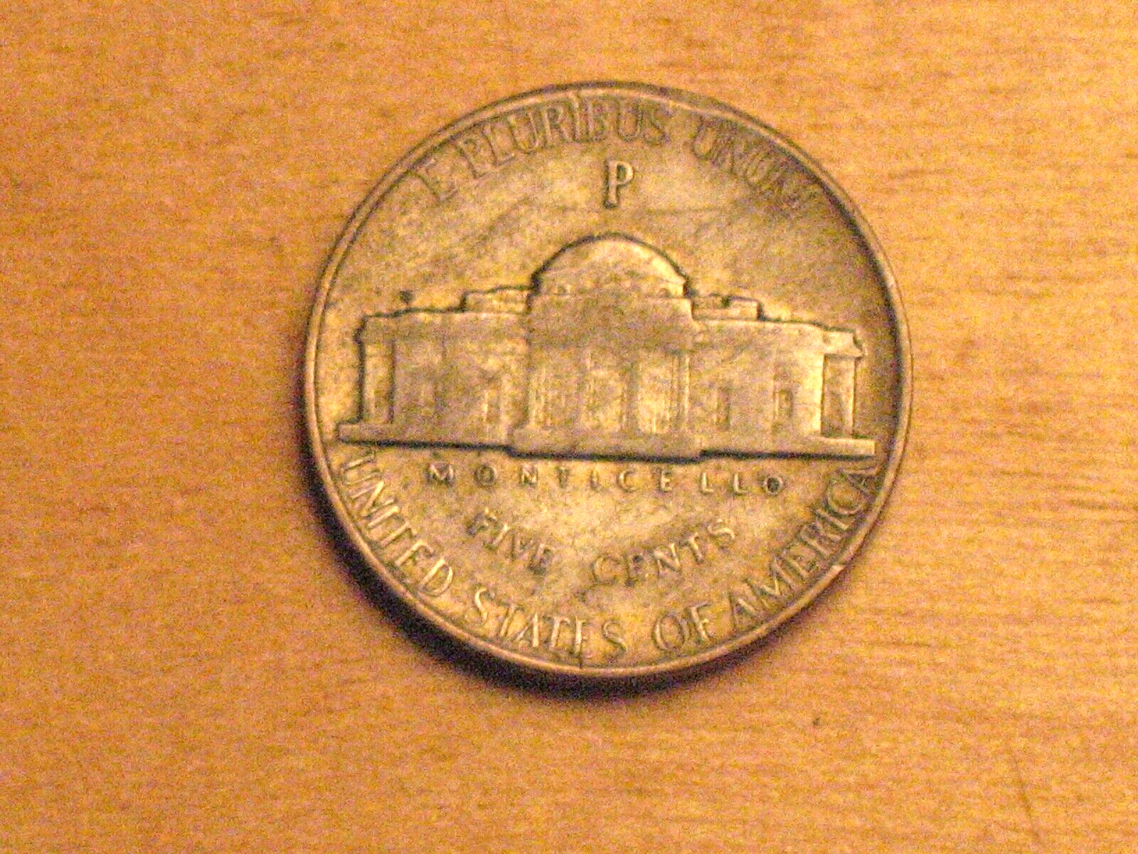 US 1943P Jefferson Nickle ERROR Circulated Not Cleaned