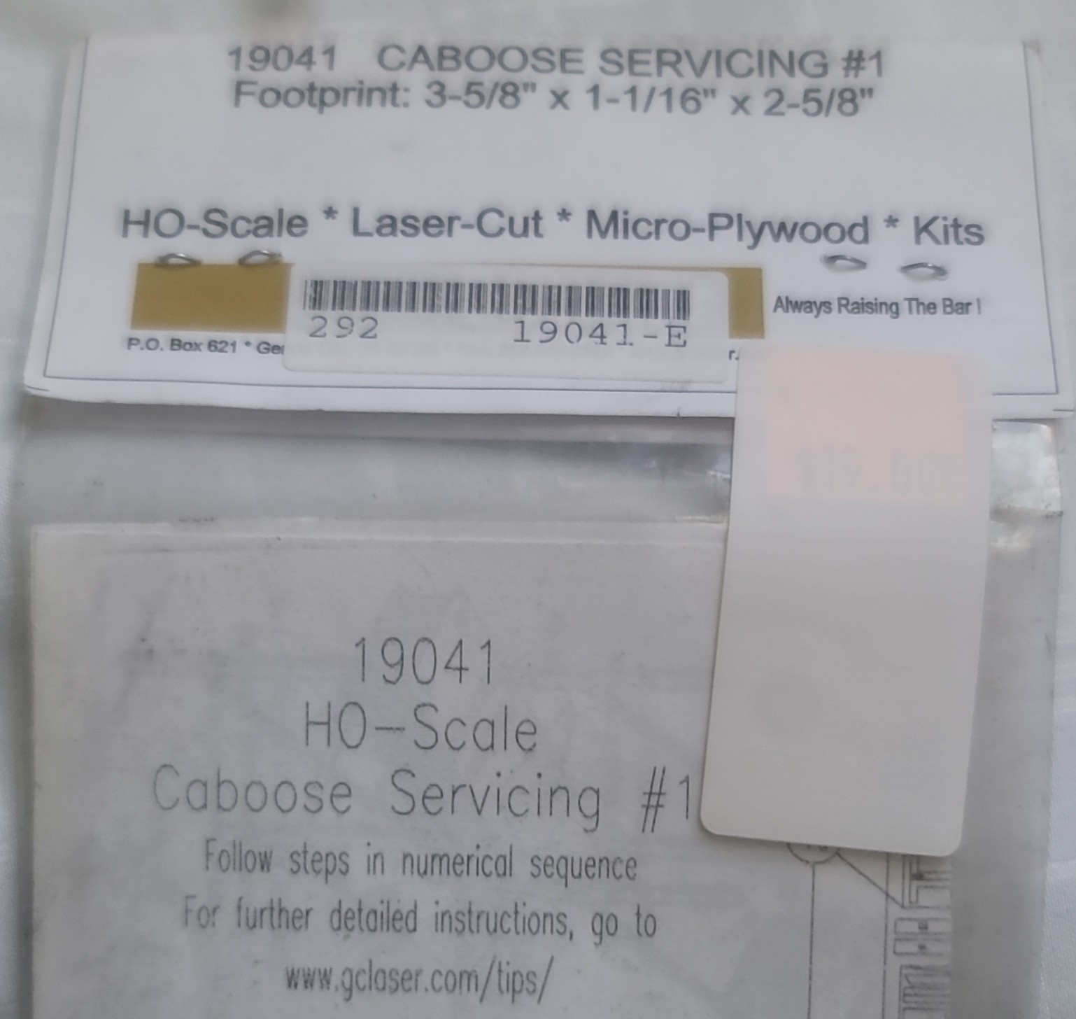 GCLaser Caboose Servicing #1 HO 1:87 Laser-Cut Micro-Plywood Kit 19041
