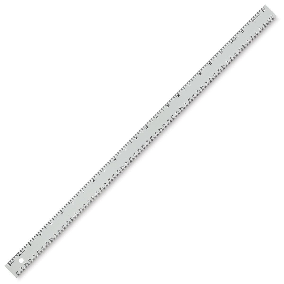 Alumicolor Aluminum Standard Straight Edge with Non-Slip 24 Inch, Silver