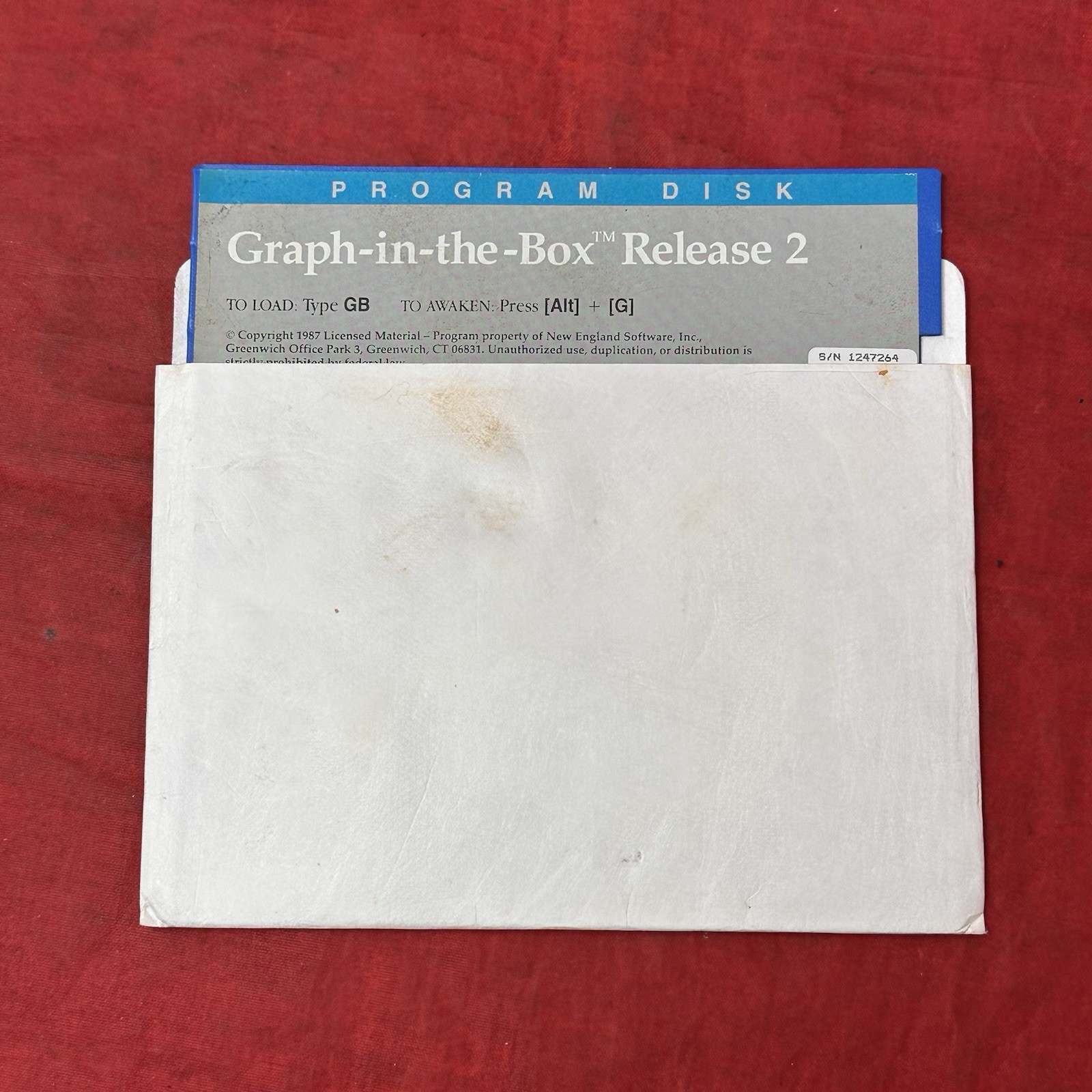 Graph-In-The-Box Release 2.0 New England Software Vintage 1987 5.25" Software