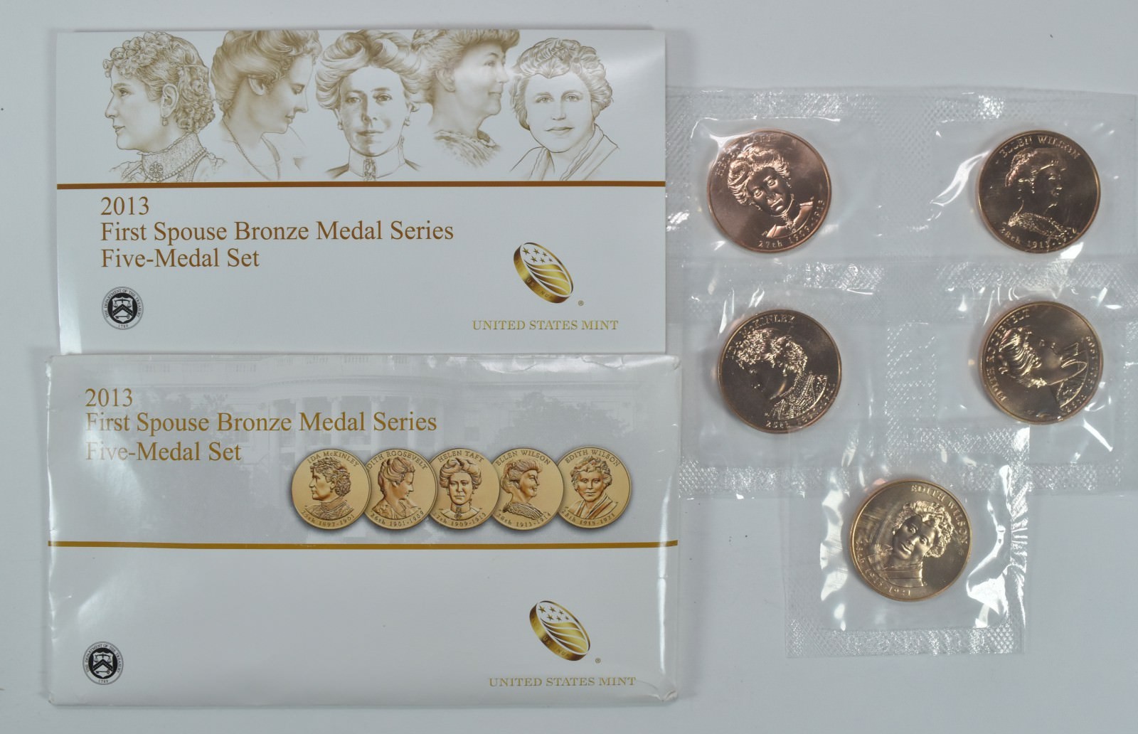 2013 First Spouse Bronze Medal Series Five Medal Set