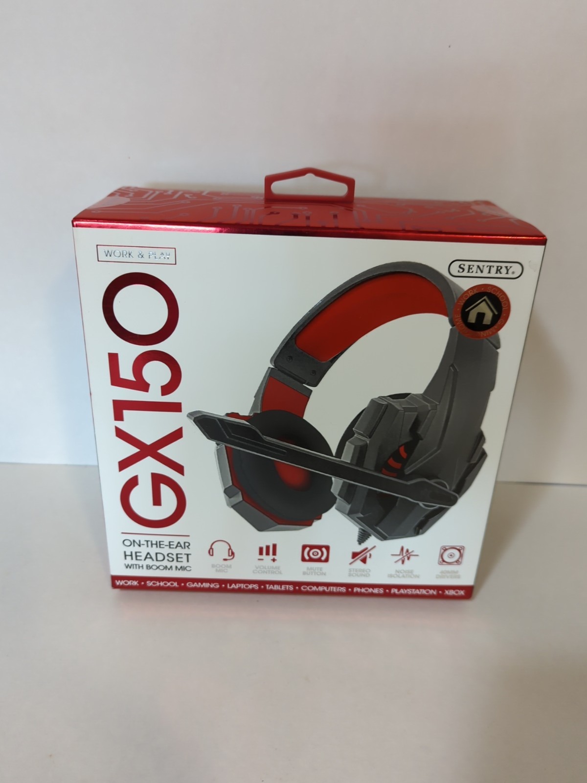 New Sentry GX150 Black & Red Wired Gaming Headset, Sealed and Unopened