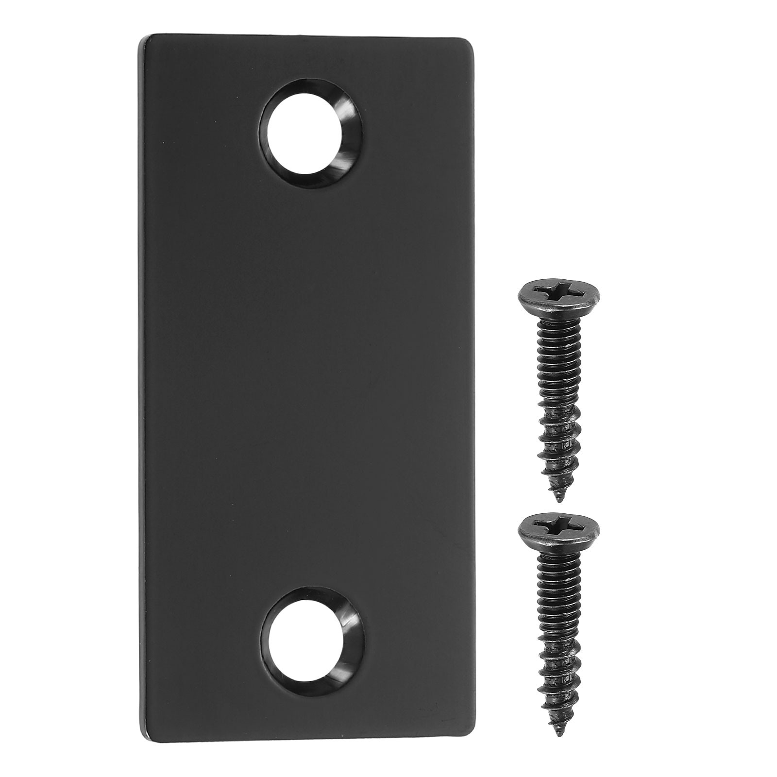 2.24" x 1.1" Door Edge Hole Filler Plate with 20mm Screws Black