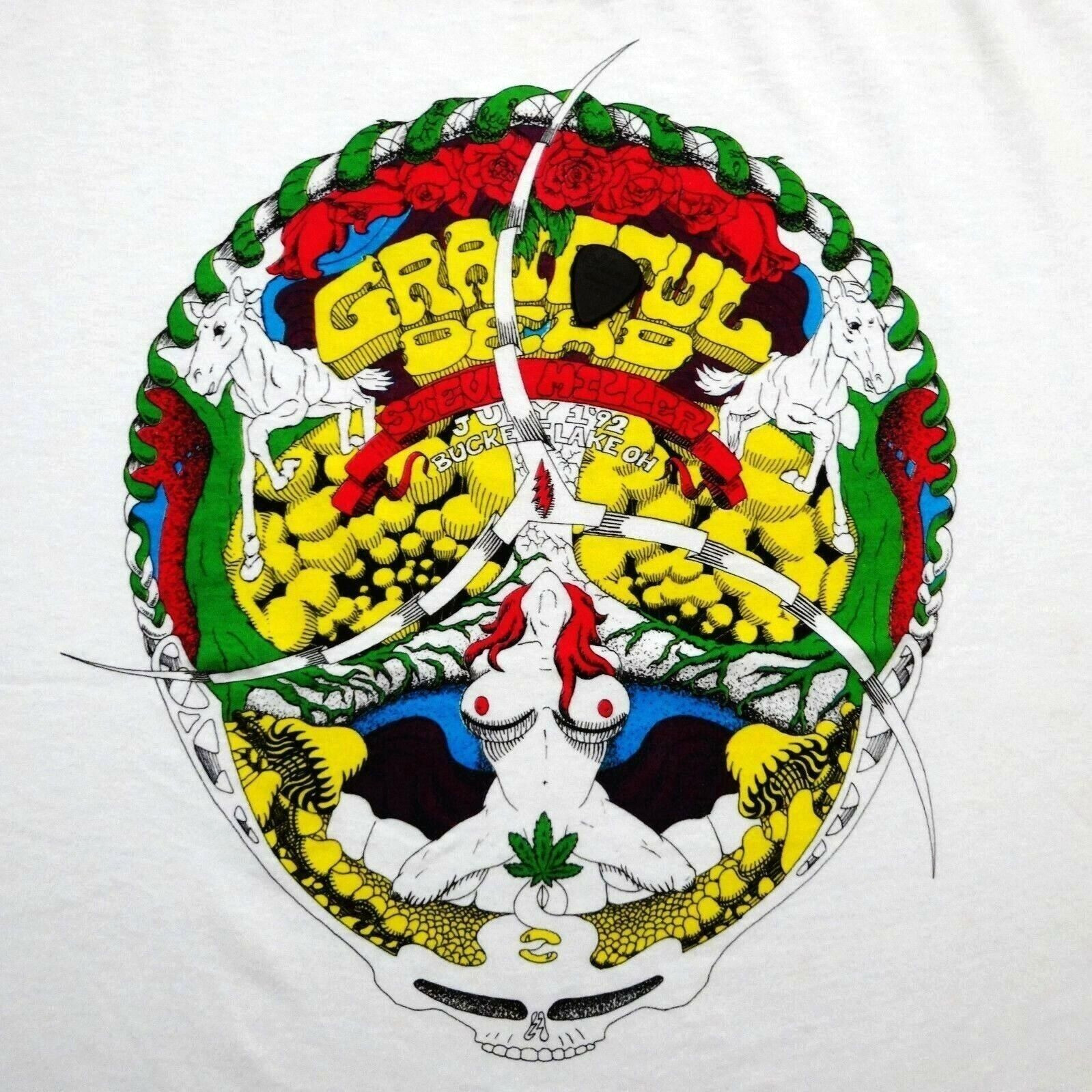 Grateful Dead Shirt T Shirt Vintage 1992 Buckeye Ohio OH Horses Woman Roses XL