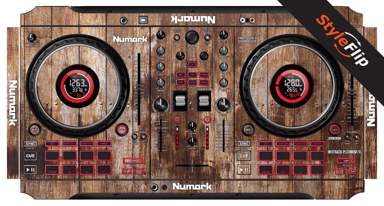 Numark Mixtrack Platinum FX Skin | Wood #1 | Protective Decal | StyleFlip Skins